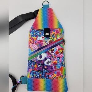 New Hand Crafted Rainbow Character Travel Sling Pouch Crossbody Bag